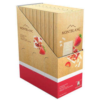 Chocolate Blanco Montblanc Trozos De Fresa 80 Gr 10 Unidades