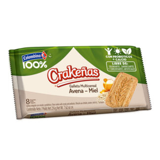 Galletas Crakeñas Avena Miel 8 Unidades