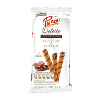 Barquillos Piazza Deleite Chocolate Avellanas 3 Unidades 30 Gr